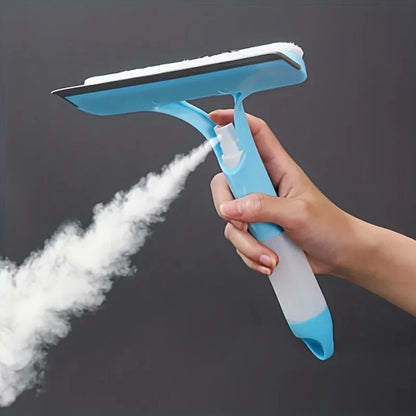 Multi-function Mirror and Window Squeegee with Built-in Spray Bottle