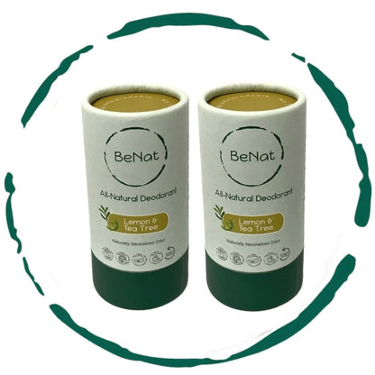 2-Pack All-Natural, Plastic-Free Deodorants