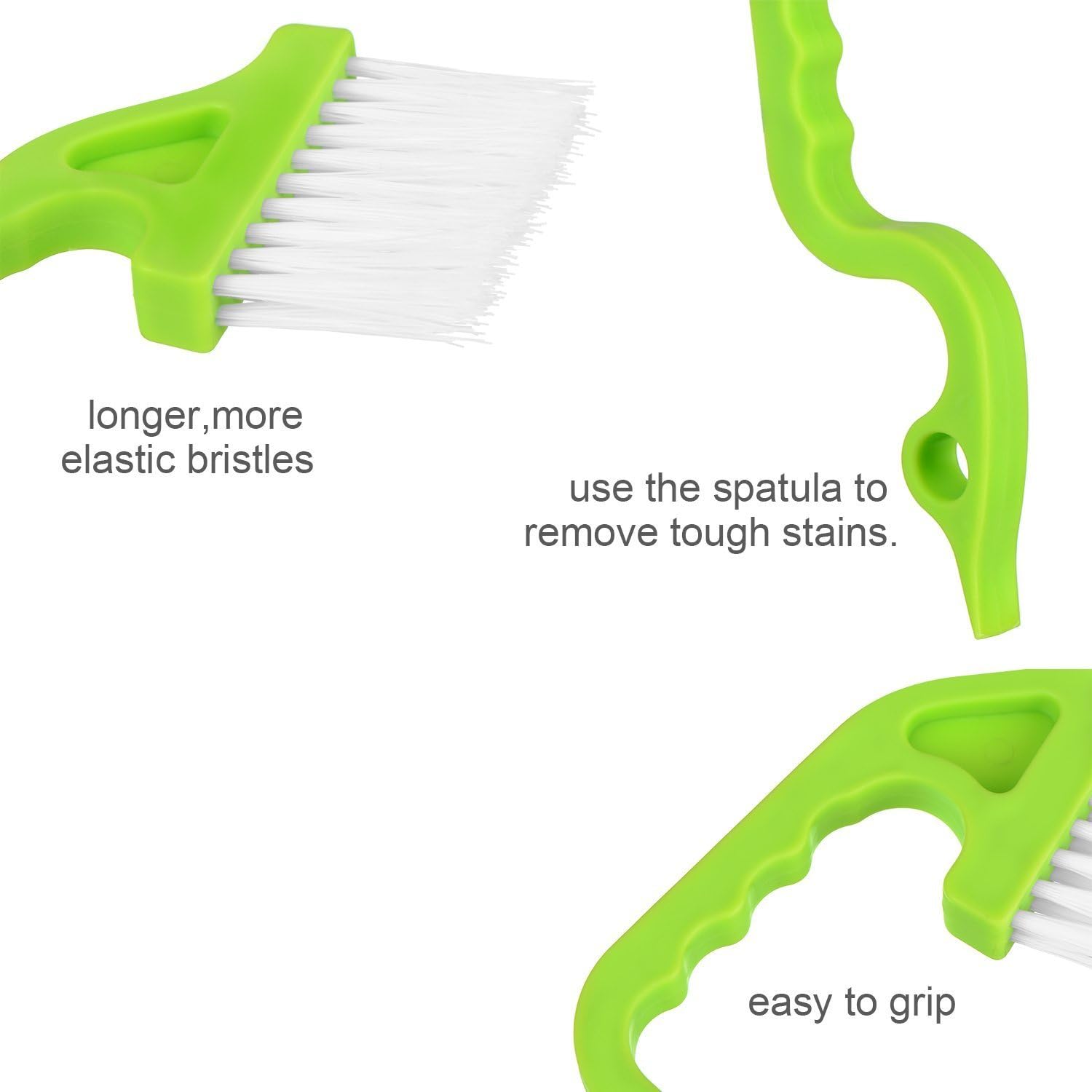 2Pcs Hand-Held Groove Gap Cleaning Tools Door Window Track Kitchen Cleaning Brushes(Green)