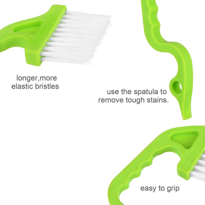 2Pcs Hand-Held Groove Gap Cleaning Tools Door Window Track Kitchen Cleaning Brushes(Green)