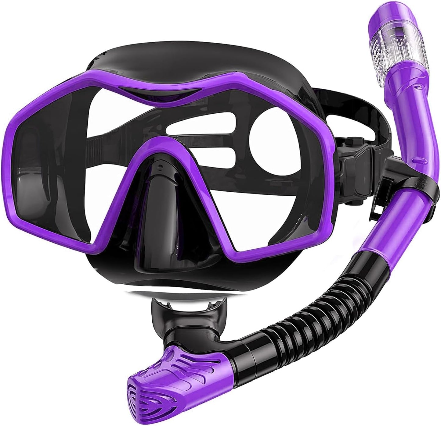 Snorkeling Gear for Adults,Snorkel Mask Adult Dry Snorkel Set Panoramic View Anti-Fog Scuba Diving Mask for Snorkeling Swimming Travel,Snorkel Kit Diving Packages with Carry Bag