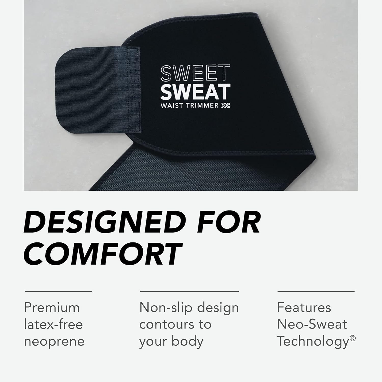 Sweet Sweat Waist Trimmer for Women and Men - Sweat Band Waist Trainer for High-Intensity Training & Workouts