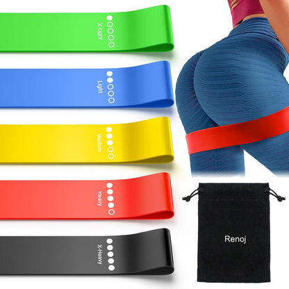 Ultimate Resistance Bands Set for Easy Full-Body Workouts - 5 Elastic Exercise Loops & Carry Bag!