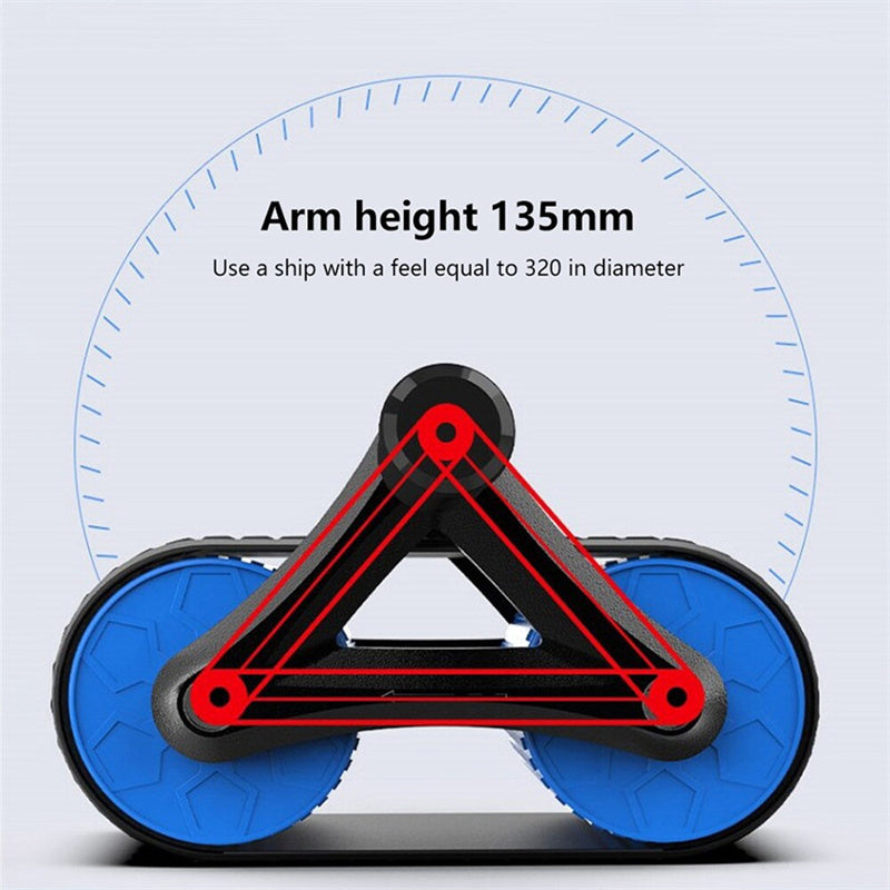 Double Wheel Abdominal Exerciser with Automatic Rebound