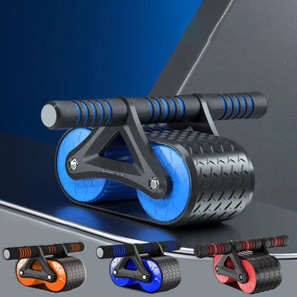 Double Wheel Abdominal Exerciser with Automatic Rebound