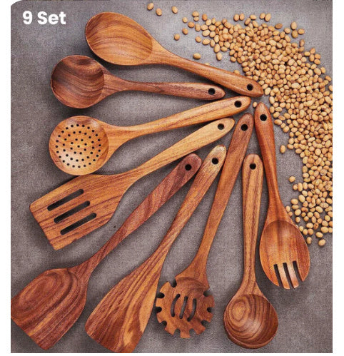 Natural Teak Wood Kitchen Tool Set