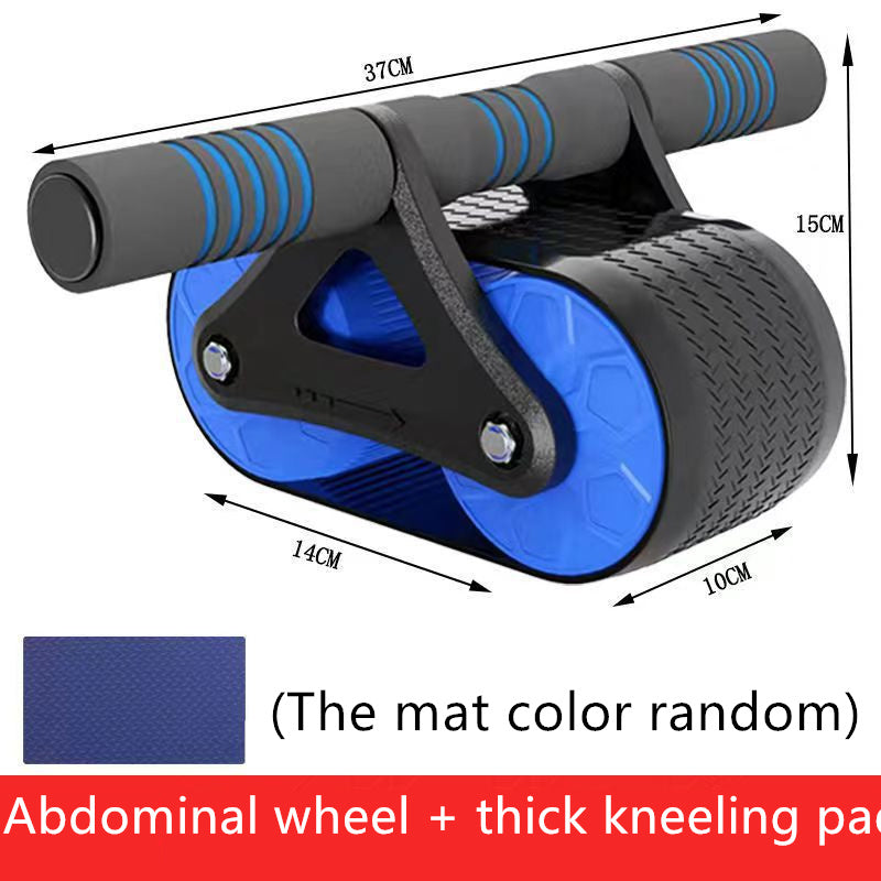 Double Wheel Abdominal Exerciser with Automatic Rebound