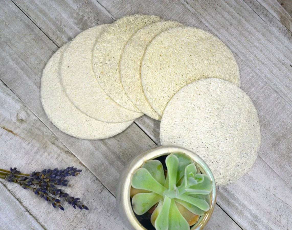 Natural Loofah Pads 5-Pcs